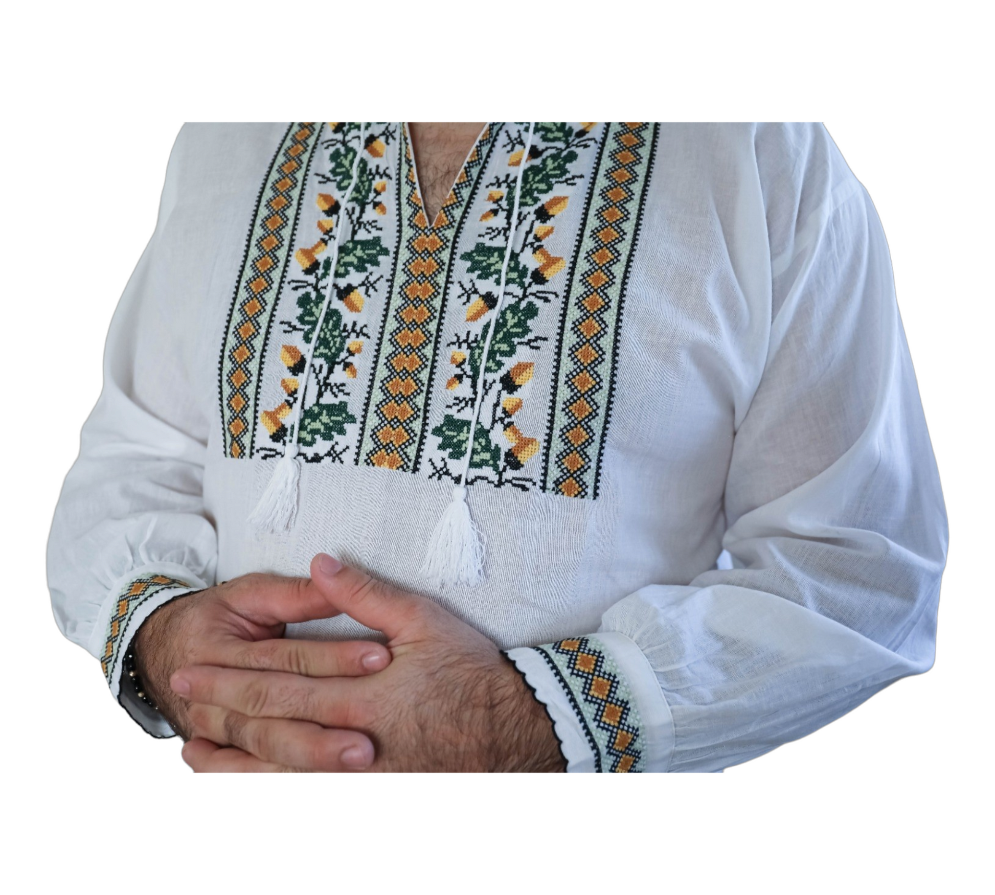 Blouse Traditionnelle Roumaine Brodée À La Main Homme